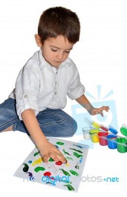 Finger Painting Stock Photo