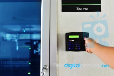 Fingerprint Machine Stock Photo