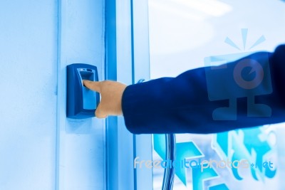 Fingerprint Machine Stock Photo