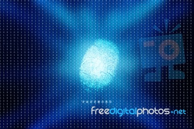 Fingerprint Scanning Technology Concept 2d Illustration Stock Image