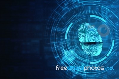  Fingerprint Scanning Technology Concept 2d Illustration Stock Image