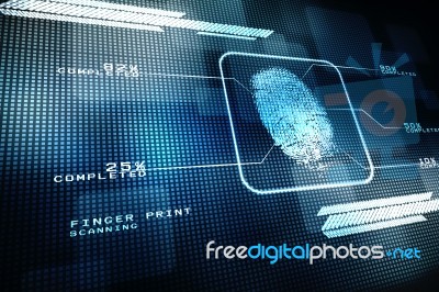 Fingerprint Searching Software. Identity Check Stock Image