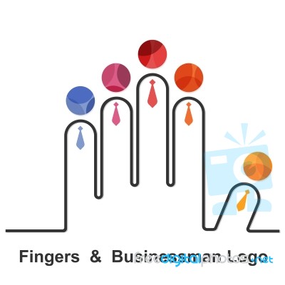 Fingers And Businessman Logo Design Stock Image