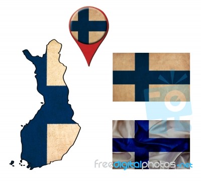 finland flag map