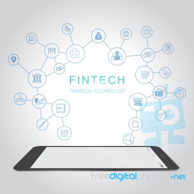 Fintech Investment Financial Internet Technology Concept Stock Image