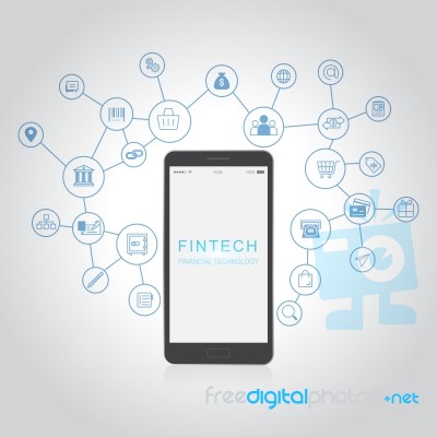 Fintech Investment Financial Internet Technology Concept Stock Image