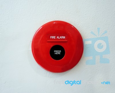 Fire Alarm On The Wall Stock Photo