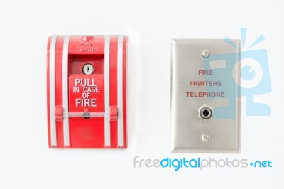 Fire Alarm Push Botton Stock Photo