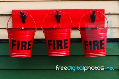 Fire Buckets Stock Photo