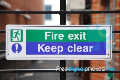 Fire Exit Sign Stock Photo