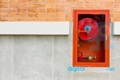 Fire Extinguishers On Wall Stock Photo