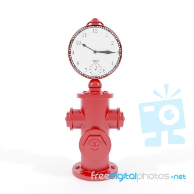 Fire Hydrant With Clock Stock Image