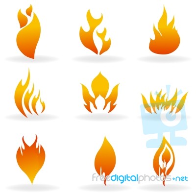 Fire Icons Stock Image