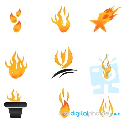 Fire Icons Stock Image