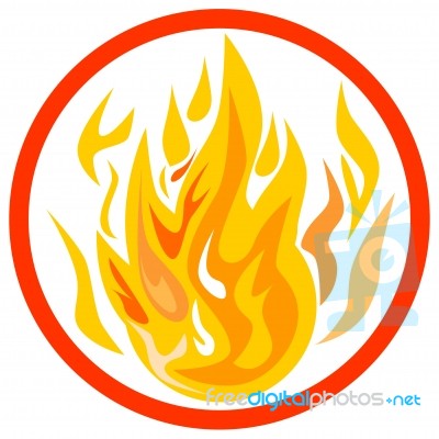 Fire Inside Circle Stock Image