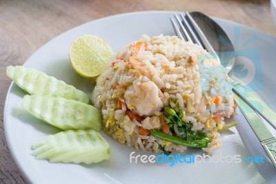 Fire Rice Thai Style Stock Photo