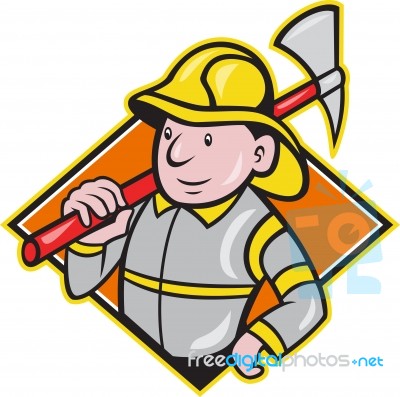 Fireman Firefighter Emergency Worker Stock Image