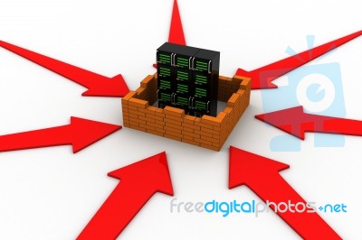 Firewall - Concept For Network Security Stock Image