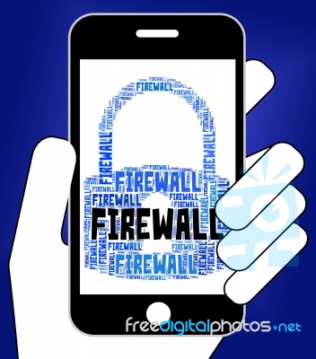 Firewall Lock Indicates No Access And Defence Stock Image