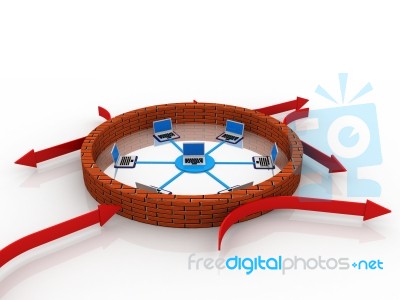  Firewall Protection Stock Image