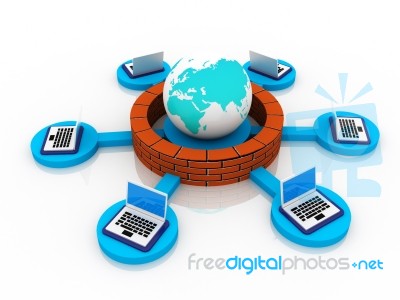 Firewall Protection Stock Image