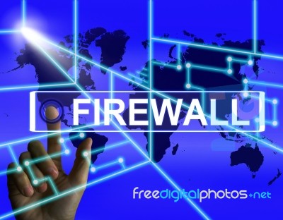 Firewall Screen Refers To Internet Safety Security And Protectio… Stock Image