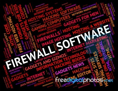 Firewall Software Shows No Access And Defence Stock Image