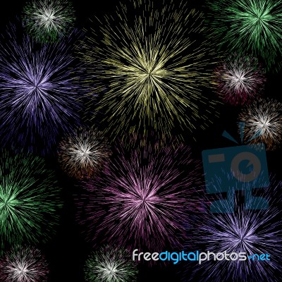 Firework Background At Night Stock Image