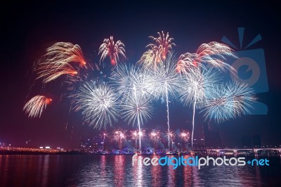 Firework Festival In Korea Stock Photo