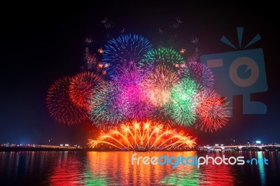 Firework Festival In Korea Stock Photo