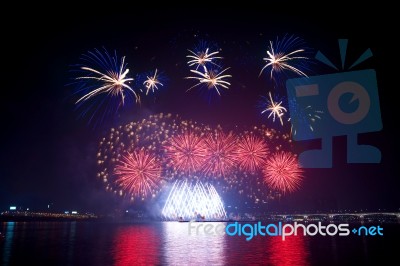 Firework Festival In Korea Stock Photo