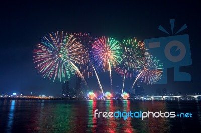 Firework Festival In Korea Stock Photo