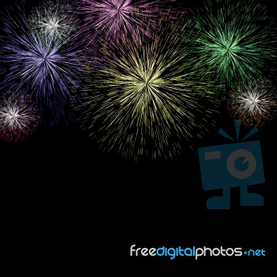 Fireworks Background At Night Time Stock Image