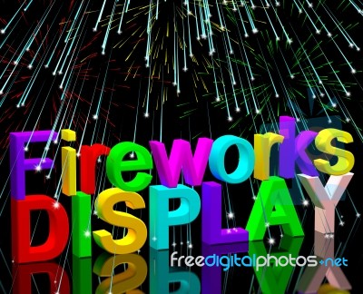 Fireworks Display Words Stock Image