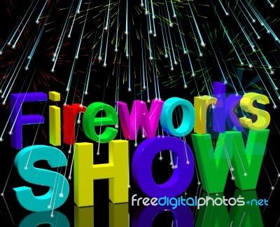 Fireworks Show Words Stock Image