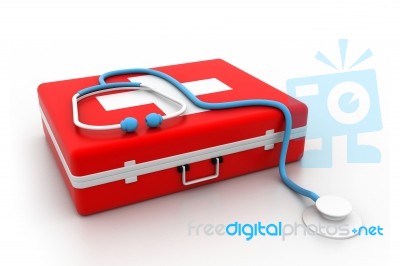 First Aid Kit And Stethoscope Stock Image