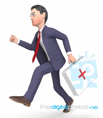 First Aid Shows Business Person And Accident 3d Rendering Stock Image