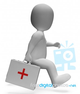 First Aid Shows General Practitioner And Accident 3d Rendering Stock Image