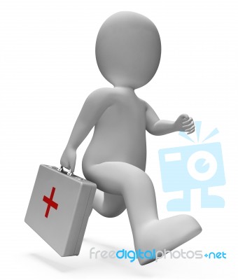 First Aid Shows General Practitioner And Accident 3d Rendering Stock Image