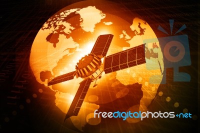 First Spaceship At The Earth Orbit Stock Image