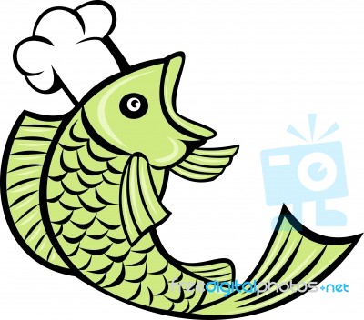 Fish Cook Chef Baker Stock Image