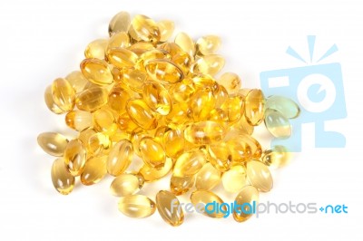 Fish Oil Capsules Stock Photo