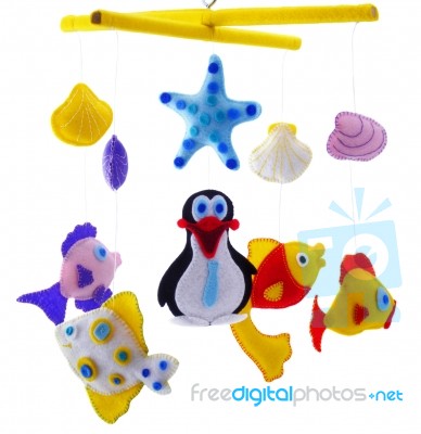 Fishes And Penguin Stock Photo