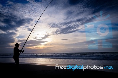 Fishing At The Sky Stock Photo