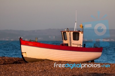 Fishing Boat At Dungeness Stock Photo