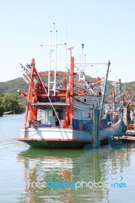 Fishing Boat Dock Side Local Port Stock Photo