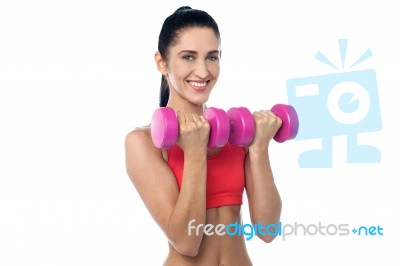 Fit Young Woman Working Out Stock Photo