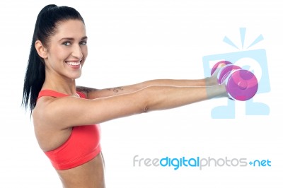 Fit Young Woman Working Out Stock Photo