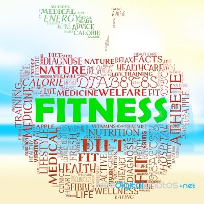 Fitness Apple Means Physical Activity And Health Stock Image