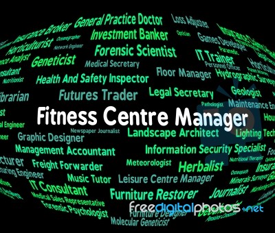 Fitness Centre Manager Indicating Training Occupation Stock Image